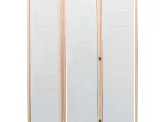 3-panels rumdeler 120 x 170 x 4 cm stof cremefarvet
