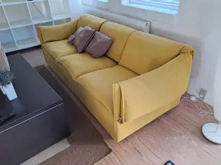 Eilersen 3 personers sofa. Gult stof i uld.
