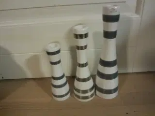 Fine Kahler lysestager24,5 cm- 20cm-16,5 cm i højd