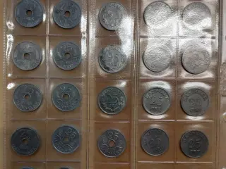 30 stk. danske 25 ører fra 1949-1980