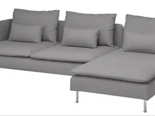 Sofa med chaiselong ,  grå  Söderhamn