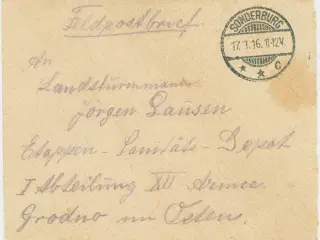 Feltpostbrev 1916, Sønderborg
