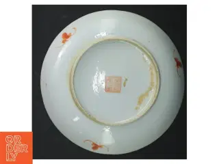 Vintage porcelænstallerken med blomstermotiver (str. Ø. 18 cm)