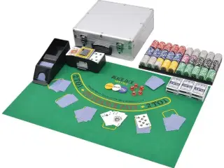 Pokersæt/blackjacksæt med 600 laserchips aluminium