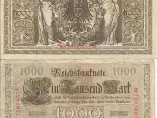 Tyskland, sedler, 1000 mark, 1910   