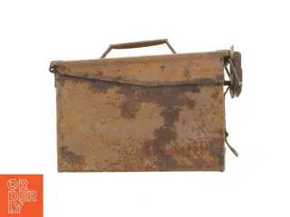 Ammunitions kasse i rust metal (str. 29 x 19 x 15 cm)