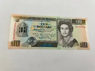 10 Dollars Belize 1990