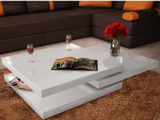 Sofabord 3 niveauer hvid højglans