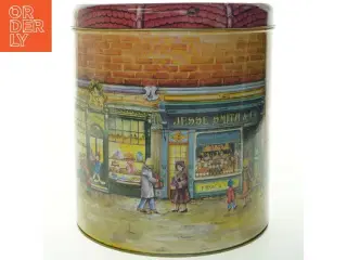 Dåse med hyggeligt gade motiv(str. 27,5x25 cm)