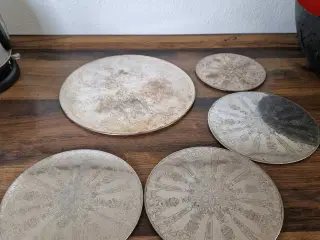 Flotte retro bordskånere i sølvplet