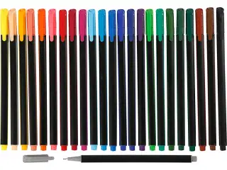 Colortime Fineliner Tusch, streg 0,6-0,7 mm, ass. farver, 24stk./ 1 pk.