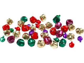 Bjælder, diam. 10+14 mm, metallicfarver, 24ass./ 1 pk.