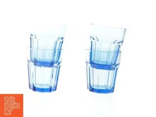 4 styk blå drikkeglas fra IKEA (str. 4 styk ø. 8,5 cm, længde, 10 cm)