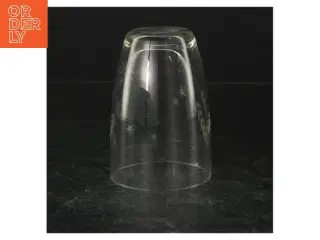 Graveret glasvase (str. Ø 8 cm. længde, 11,5 cm)