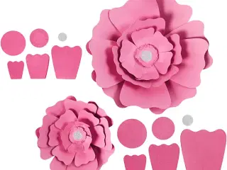 Papirblomster, diam. 15+25 cm, 230 g, lyserød, 2stk./ 1 pk.