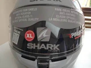 Ny Shark hjelm i hvid og sølv i str xl 