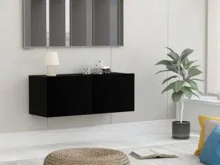 Tv-bord 80x30x30 cm konstrueret træ sort