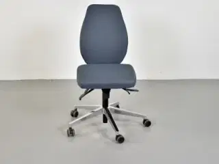 Scan office kontorstol med blå/grå polster og krom stel, lav