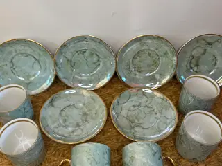 Demitasse sæt kop+underkopper 15 dele