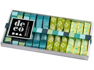 Dekorationsbånd, B: 10 mm, blå/grøn harmoni, 12x1m/ 1 pk.
