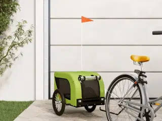Hundetrailer til cykel oxfordstof og jern grøn og sort
