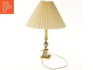 Vintage bordlampe med plisseret skærm (str. 48 cm)