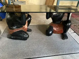 Bord træfigurer med aftagelig glasplade