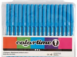 Colortime Tusch, streg 2 mm, lyseblå, 18stk./ 1 pk.