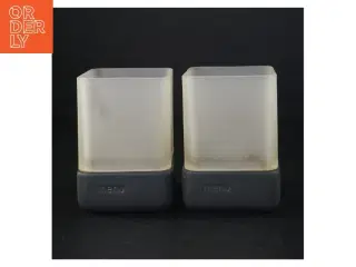 MENU lysestager i stål og frostet glas fra Menu (str. 9 x 13 cm)