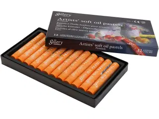 Gallery Oliepastel, L: 7 cm, diam. 11 mm, tykkelse 11 mm, orange, 12stk./ 1 pk.