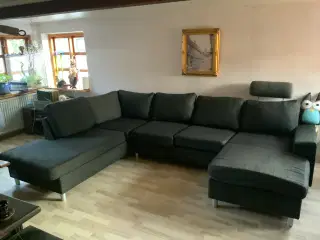 Brugt Chaiselong sofa i rimelig stand