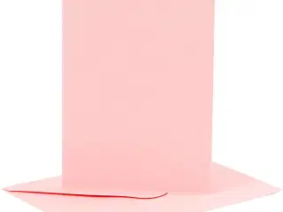 Rosa Dobbelt Brevkort med Kuverter - 6 Sæt