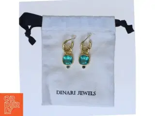 Øreringe med grøn sten fra Dinari Jewels (str. 3,5 cm)