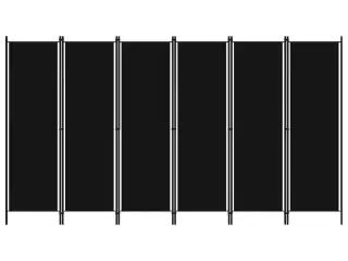 6-panels rumdeler 300 x 180 cm sort