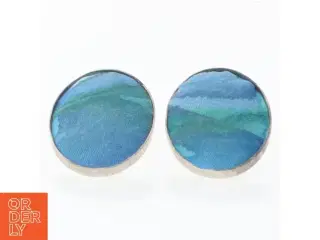 Ørestikkere med blå mønster (str. 25 x 15 mm)