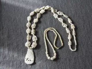 Smukt udskåret halskæde i elfenben 41 cm