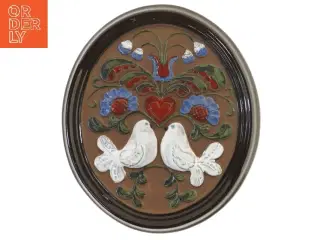 Dekorativ vægplade med fuglemotiv fra Gabriel Sweden (str. 28 cm)