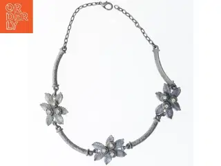 Vintage blomster halskæde (str. 43 cm)