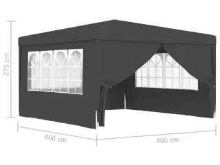 Festtelt med sidevægge 4x4 m 90 g/m² antracitgrå