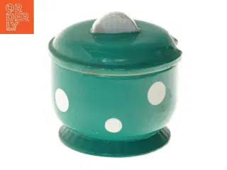 Blå sukkerkrukke med låg (str. Ø 10 cm)