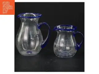 To glas kander med blå kant fra Guidlum (str. 11 cm. og 8 cm)