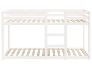 Køjeseng 80x200 cm massivt fyrretræ hvid