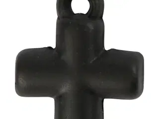 Sort Metal Kors Vedhæng 10x10 mm - 4 stk.