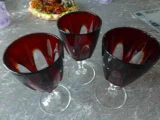 Røde Franske Vin Glas H 13 cm Ø 6,5 Intakte