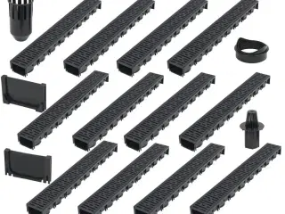 Afvandingskanaler 12 stk. plastik 12 m