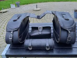 Et sæt læder sidetasker HELD