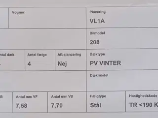 Vinterdæk med stålfælge