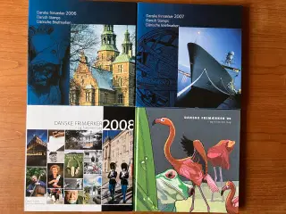 Danmark årbøger 2006-2009 med postfriske frimærker