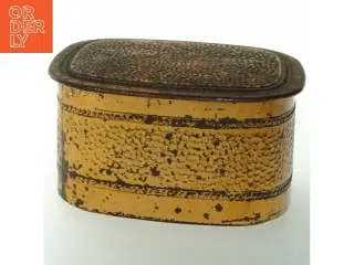 Dekorativ metaldåse fra Eduscho (str. 16,5x14,5x9 cm)