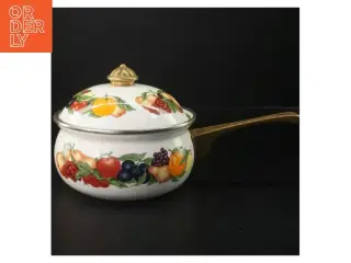 Emaljeret kasserolle med frugt design (str. 28x8 cm)